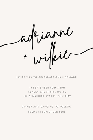 Personalised Printed Wedding Tea Towel Invitations