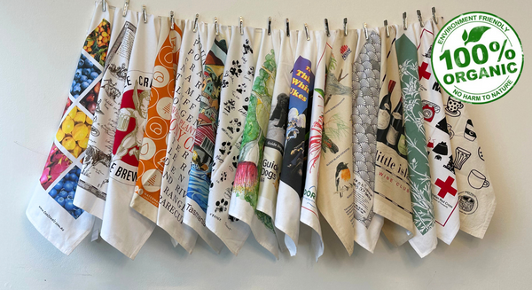 Custom Printed Tea Towels Australia | Eco-Friendly Business Merchandise Cotton Bags & Aprons