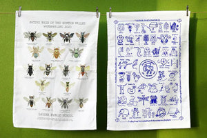 Organic cotton tea towels featuring school artwork, printed by Expressions Tea Towels Australia.