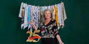 Team at Expressions Tea Towels celebrating 25 years of Australian-made custom printed products