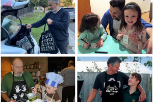 Father's Day printed personalised cotton tea towels, bags & aprons