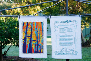 Eco-friendly custom printed tea towels by Expressions Tea Towels Australia, designed for fundraising and sustainable gifting.