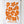 White tea towel with orange floral pattern and customisable text on a white background