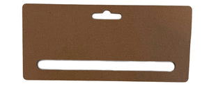Flat kraft cardboard tea towel display hanger with hanging slot and bottom fold insert